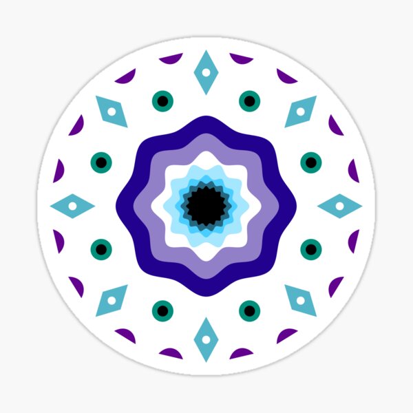 Evil Eye Mosaic Bead Pattern, Eye of Nazar Sticker
