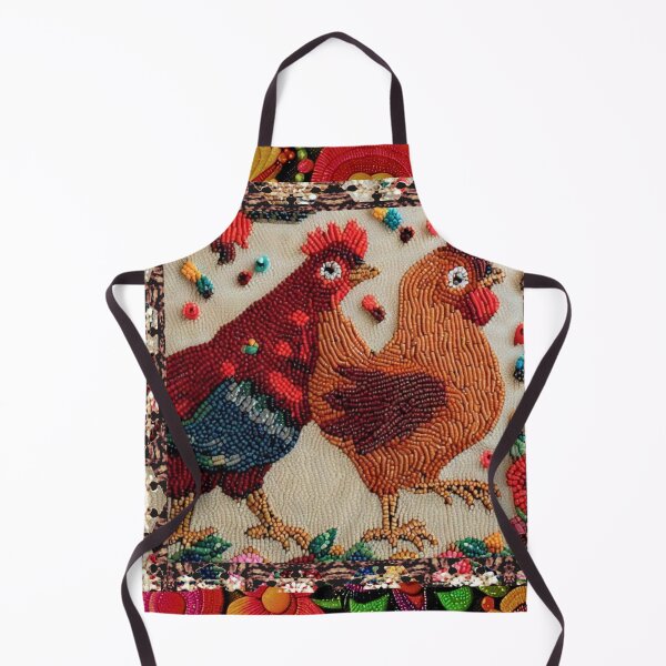 Item preview, Vintage farmyard tapestry chickens designed and sold by RachelRebel.