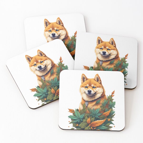 Item preview, Shiba Inu Head 9 DOGE Coin Crypto Cannabis Leafs designed and sold by wojysmokes.