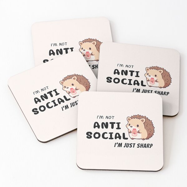 Item preview, I’m not Antisocial, I’m Just Sharp | Cute Hedgehog with Strawberry Milk designed and sold by Kimochi-Shop.