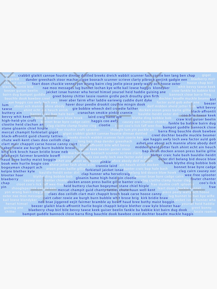 Thumbnail 3 of 3, Sticker, Scottish Words in a Saltire designed and sold by SiobhanFraser.