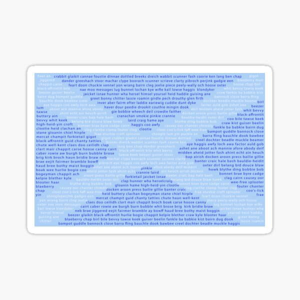 Scottish Words in a Saltire Sticker
