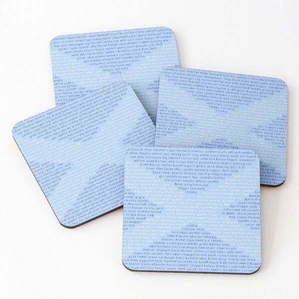 Scottish Words in a Saltire Coasters (Set of 4)