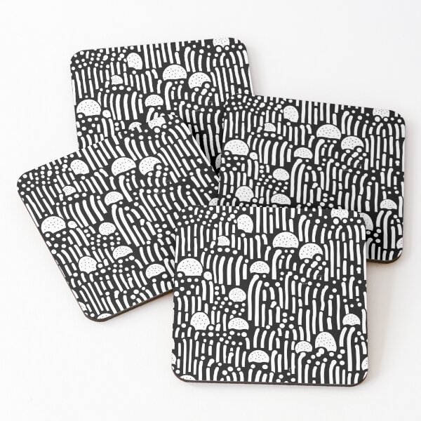 Item preview, Minimalistic Black and White Doodle Seamless Pattern designed and sold by aweartome.