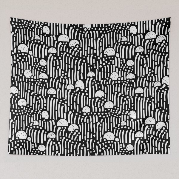 Item preview, Minimalistic Black and White Doodle Seamless Pattern designed and sold by aweartome.