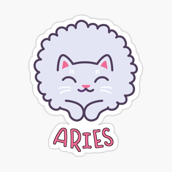 Funny Aries Cat Horoscope Tshirt - Astrology and Zodiac Gift Ideas! Sticker