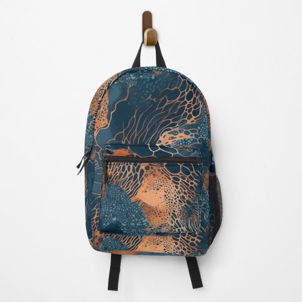 Item preview, Navy and Copper Abstract Fluid Pattern designed and sold by Blue-Banana.