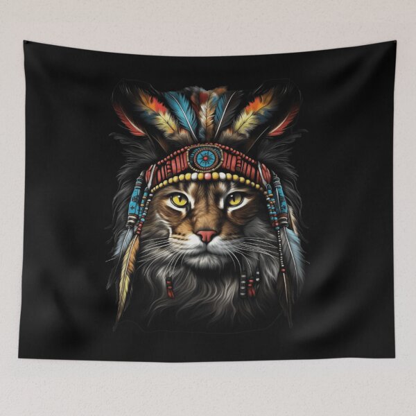 Item preview, Native indian cat  designed and sold by Sandiq Design.