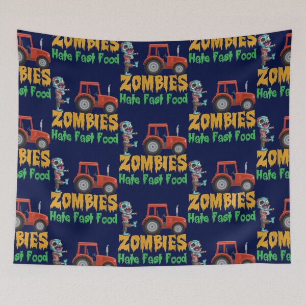 Item preview, Womens Zombies Hate Fast Food Funny Halloween Farmers VNeck      designed and sold by Kianbriseno.