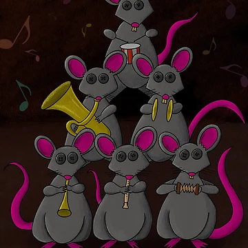 Artwork thumbnail,  Goth Rats Playing Instruments by PArtStudio