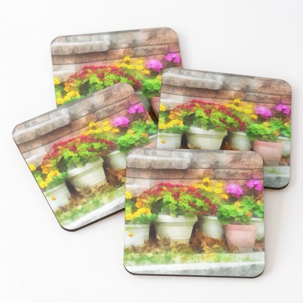 Item preview, Flowerpots with Autumn Flowers designed and sold by Susan Savad.