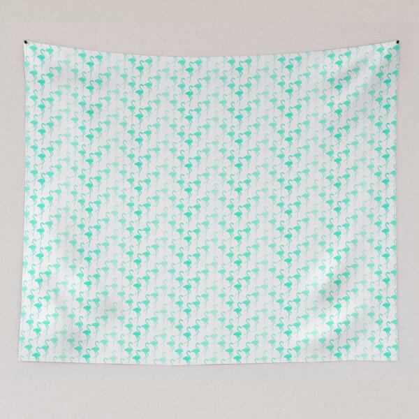 Item preview, Seamless repeating pattern with turquoise flamingos designed and sold by SooperYela.
