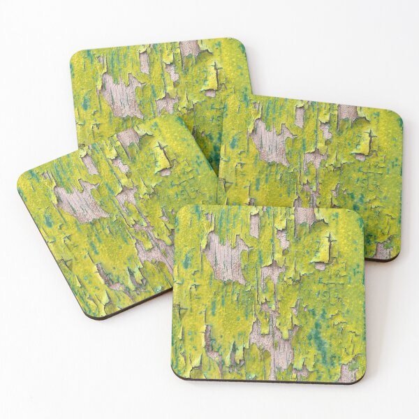 Item preview, Chipped Yellowish Green Paint on Wood | Close-up Pattern designed and sold by Frédérique de Paus.