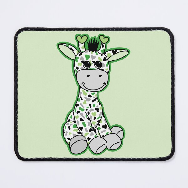 Item preview, Cute Aromantic Pride Flag Giraffe Green Gray Black White designed and sold by JoyfulJen.