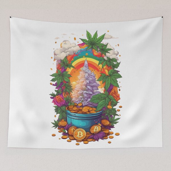 Item preview, Lucky Strikes BTC Crypto Marijuana Plant Rainbow Pot of Gold designed and sold by wojysmokes.