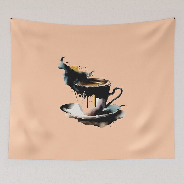 Item preview, Morning Coffee Magic on the Canvas of Watercolors designed and sold by Pickmash.