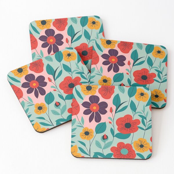 Item preview, minimalist colorful abstract floral repeating pattrens designed and sold by teerapol24.