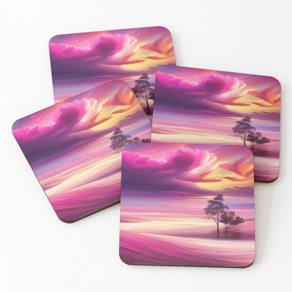 Item preview, beautiful illustrated magenta landscape designed and sold by JuliVogel.