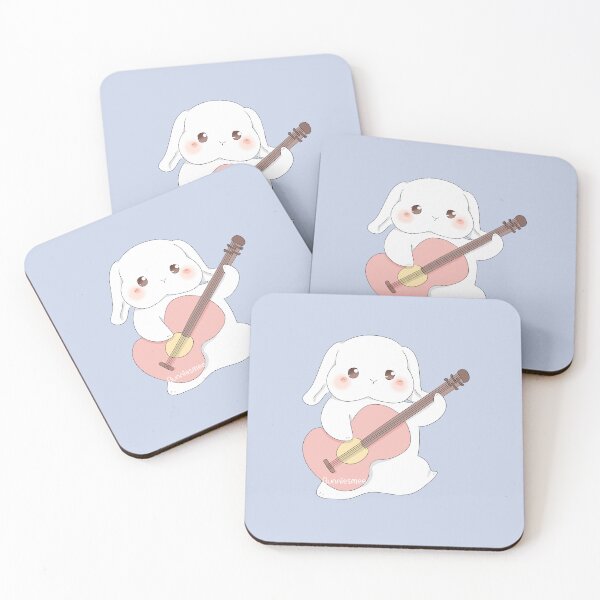 Item preview, Guitarist Girl | White Holland Lop Rabbit | Bunniesmee designed and sold by bunniesmee.