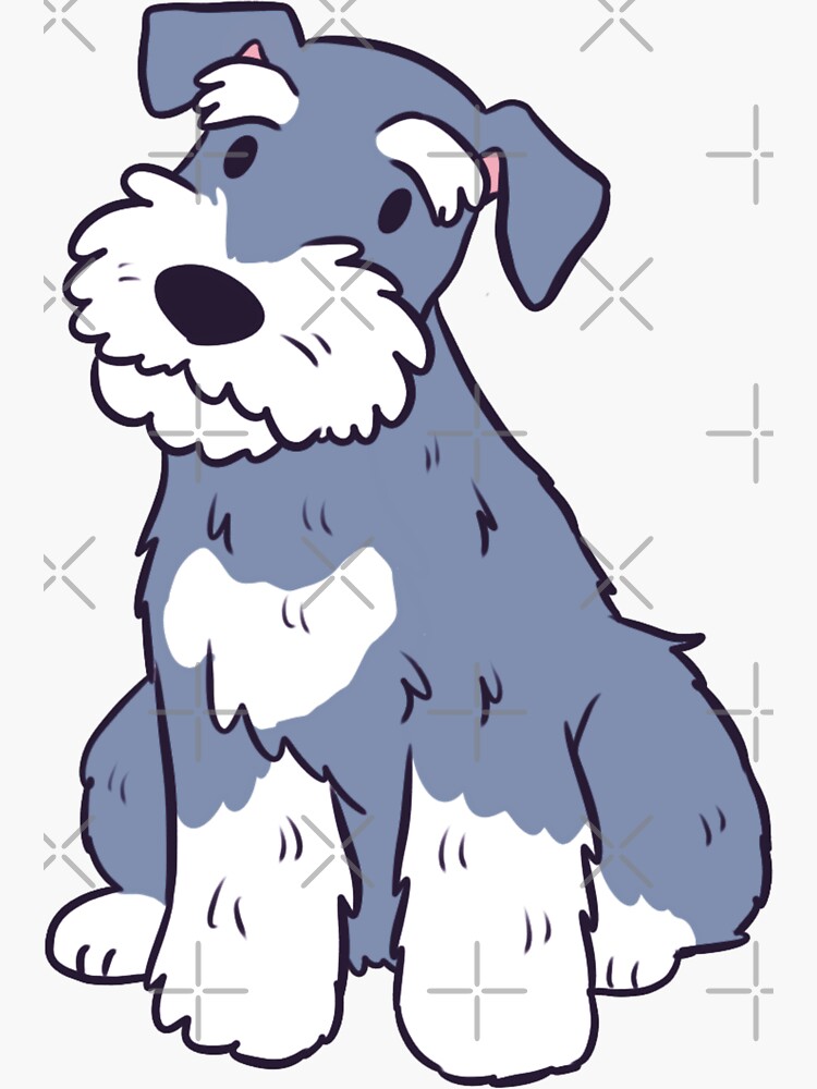 Mignon petit mini bébé Schnauzer chiot chien dessin animé.' Sticker