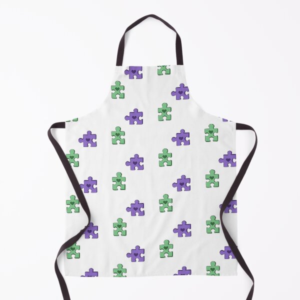 Item preview, Matching purple and green puzzle pieces symbols designed and sold by TinyArtCorner.