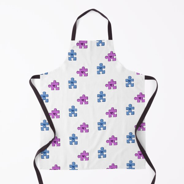 Item preview, Matching purple and blue puzzle pieces symbols designed and sold by TinyArtCorner.