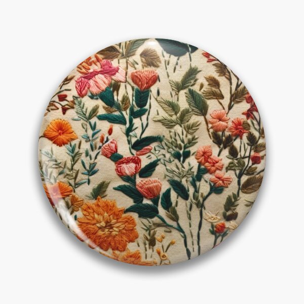 Item preview, Hand-embroidered bright autumn flowers designed and sold by LazyLifestyle.