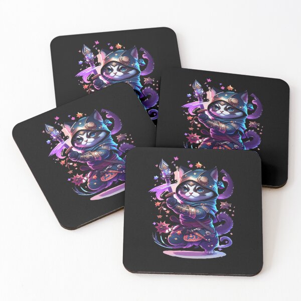 Item preview, A cute ninja cat with a staff in his hand. designed and sold by ReneMM.