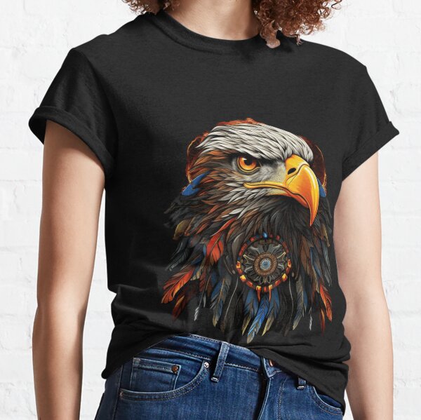 Eagle Indian t-shirt, Native American eagle graphic Tee, Vintage Tshirt