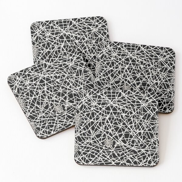 Item preview, White Thread Work Abstract Pattern in Dark Blue Background designed and sold by Md Rashid  Hasan.