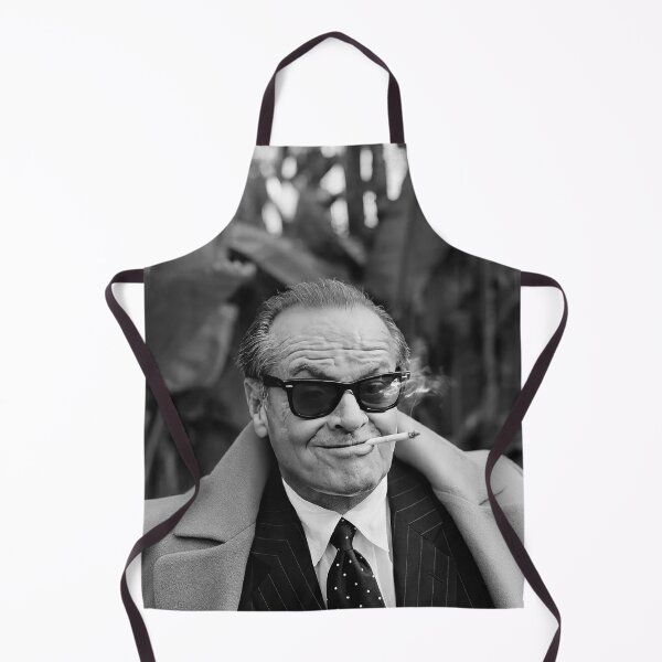 Artikelvorschau, Jack Nicholson raucht eine Zigarette, Schwarz-Weiß-Vintage-Foto entworfen und verkauft von modernretro.