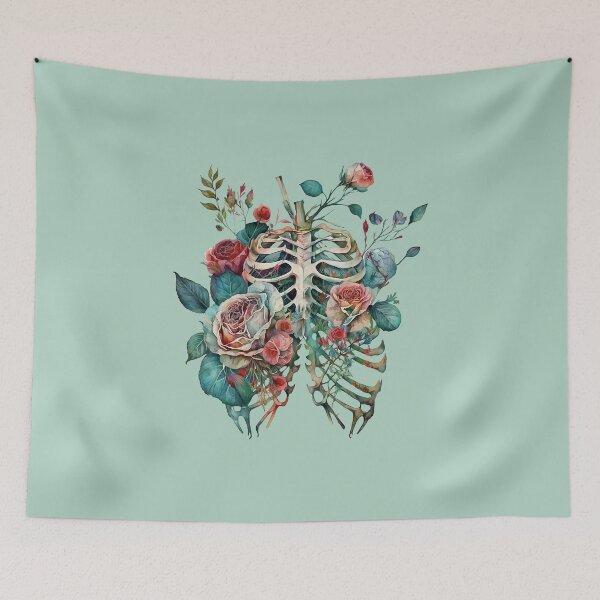 Item preview, Floral Anatomy: A Ribcage Full of Watercolor Roses designed and sold by EmeraldeaArt.