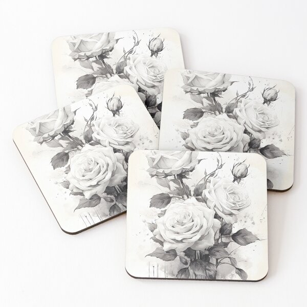 Item preview, Monochrome Bouquet: Rose in Perpetuity designed and sold by urbanmidnight.