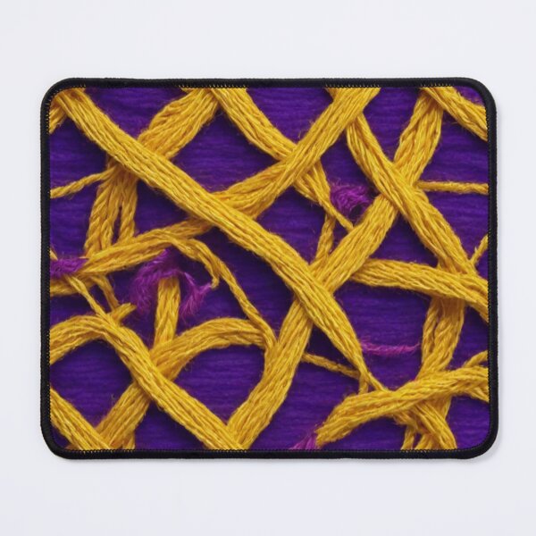 Item preview, Yellow Woolen Thread Work Abstract Pattern in Purple Background designed and sold by Md Rashid Hasan.