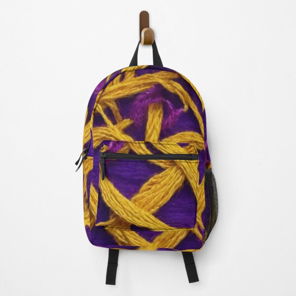 Item preview, Yellow Woolen Thread Work Abstract Pattern in Purple Background designed and sold by Md Rashid  Hasan.