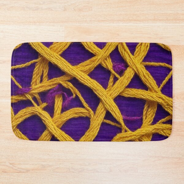 Item preview, Yellow Woolen Thread Work Abstract Pattern in Purple Background designed and sold by Md Rashid  Hasan.