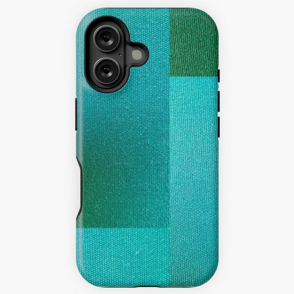 Shades of Teal (Patchwork) | Woven Fabric | Close-up Pattern iPhone Tough Case