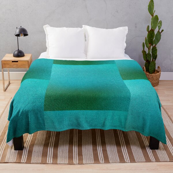 Shades of Teal (Patchwork) | Woven Fabric | Close-up Pattern Throw Blanket