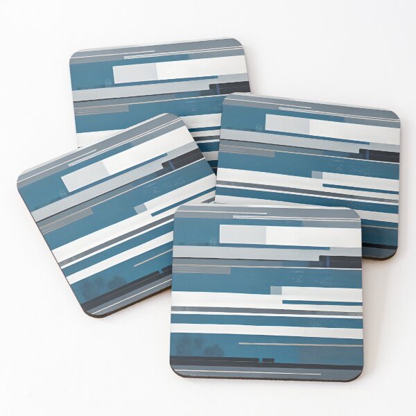 Item preview, Tranquil Linescape in Blue, Gray, Black, and White designed and sold by I-A-Troy.