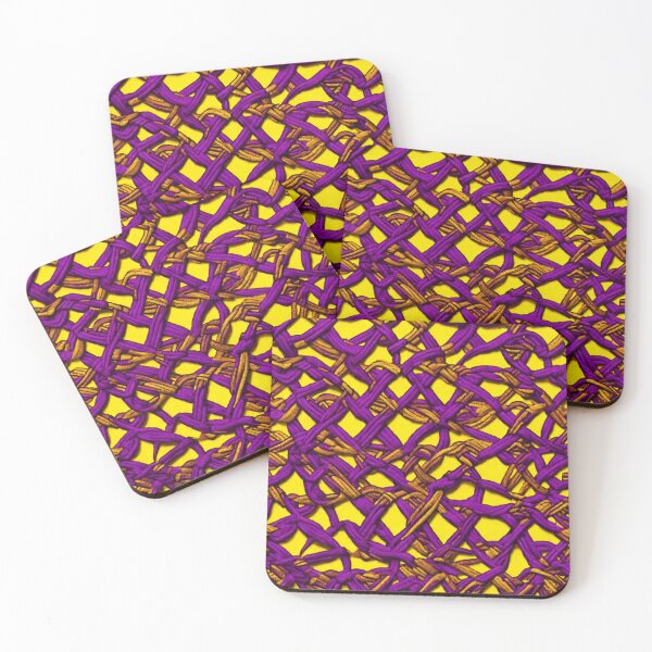 Item preview, Purple Thread Work Abstract Pattern in Yellow Background designed and sold by Md Rashid  Hasan.