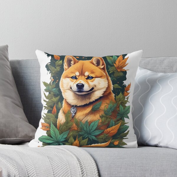 Item preview, Shiba Inu Head 9 DOGE Coin Crypto Cannabis Leafs FULL designed and sold by wojysmokes.