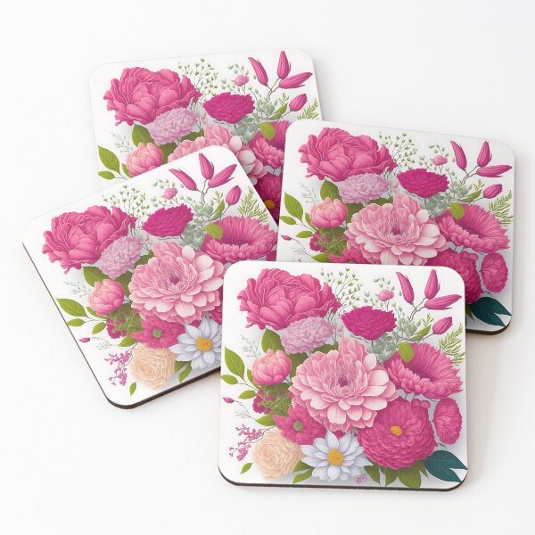 Item preview, A detailed illustration Bright colors pink mix flowers, pattrens designed and sold by teerapol24.