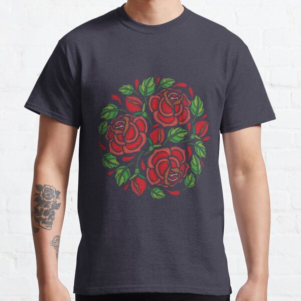 Rose Embroidery T-Shirts for Sale | Redbubble