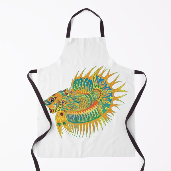 Item preview, Fish, Betta, Crowntail Betta, Fish Warrior, Siamese Fighting Fish, #Gold, Modern Thai Art, Thai literature, Souvenir, Amazing Thailand designed and sold by Kasalongdesign.
