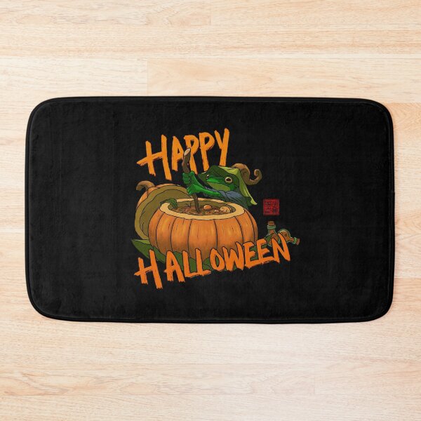 Item preview, Happy Halloween potion maker witchy frog with text designed and sold by DingHuArt.