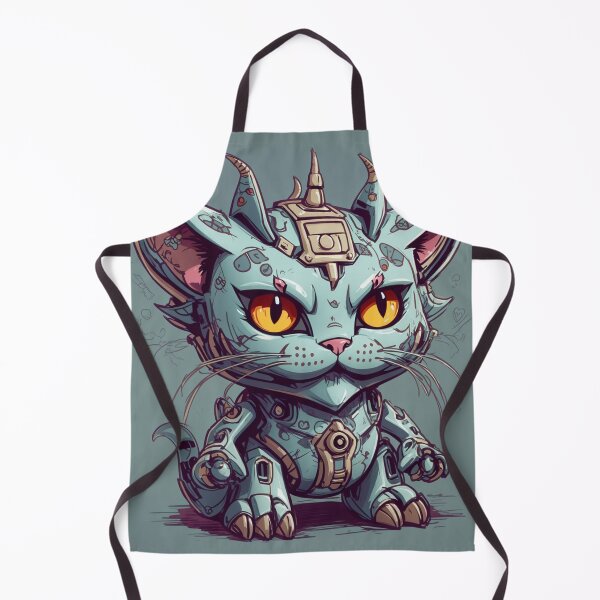 Aperçu de l'œuvre Sinister RoboCat Sketch - Evil Feline with Horns Design créée et vendue par sadsapiens.