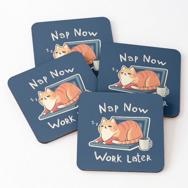 Item preview, Priorities Nap - Procrastination Cute Cat - Funny Computer Coffee designed and sold by BlancaVidal.