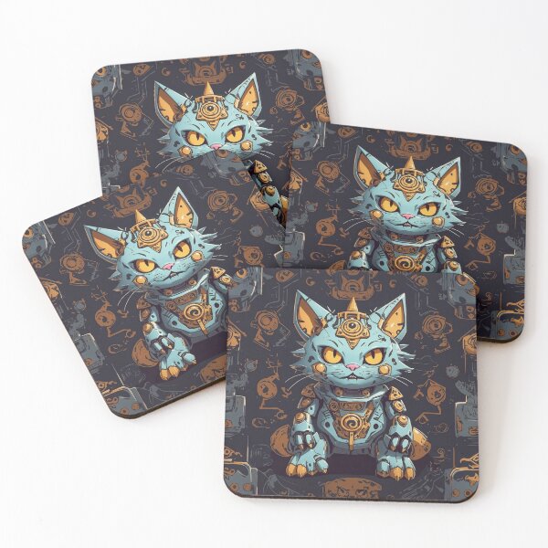 Item preview, Ancient Robot Cat Relic - Vintage Mech Feline Design designed and sold by sadsapiens.