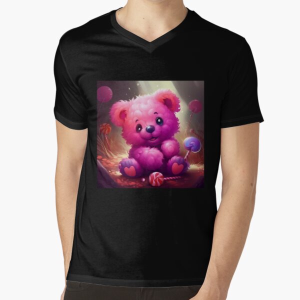 A pink teddy bear with lollipops Poster for Sale by Carmillai