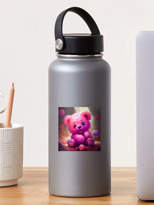 Kids Personalised Pink Teddy Bear Water Bottle Girls -  Finland